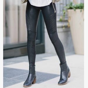 Spanx faux leather moto leggings